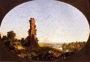 Frederic Edwin Church New England Landscape with Ruined Chimney oil on canvas